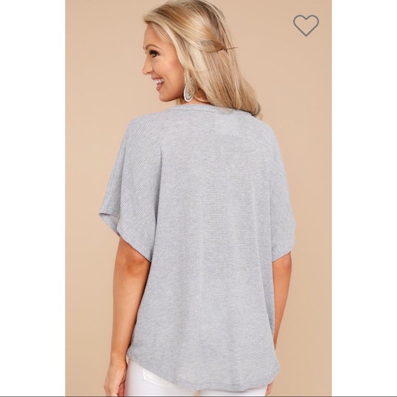 >>LAST<< Liza Button Down Thermal - Heather Gray - Picture 4 of 6